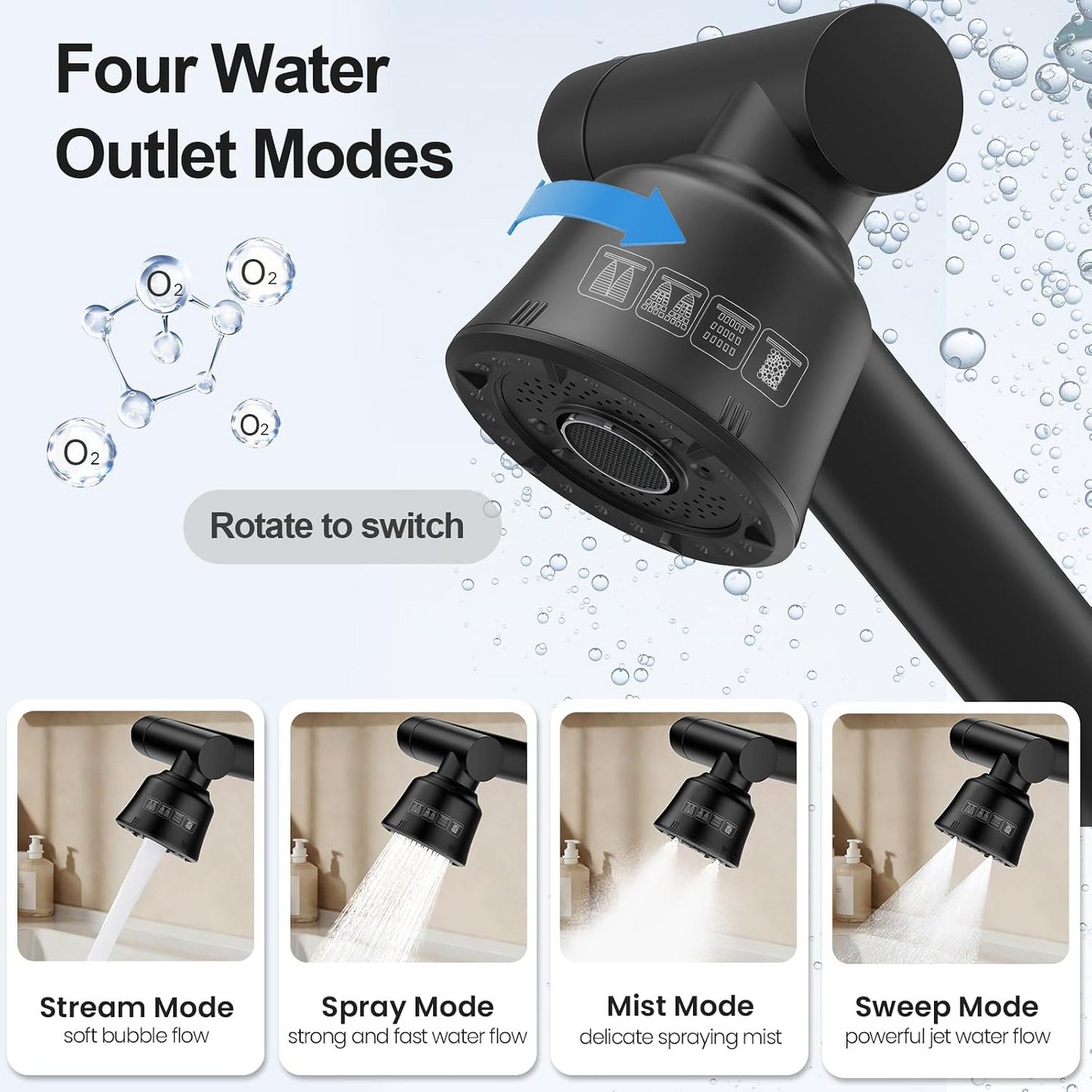 Deck-Mounted Bathroom Faucet Wash Basin Tap with Ceramic Valve Core