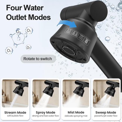 Deck-Mounted Bathroom Faucet Wash Basin Tap with Ceramic Valve Core