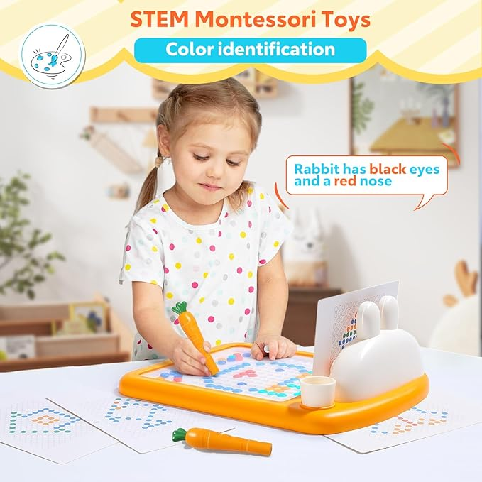 Rabbit Magnetic Drawing Board – Smart Bead Learning Toy for Kids