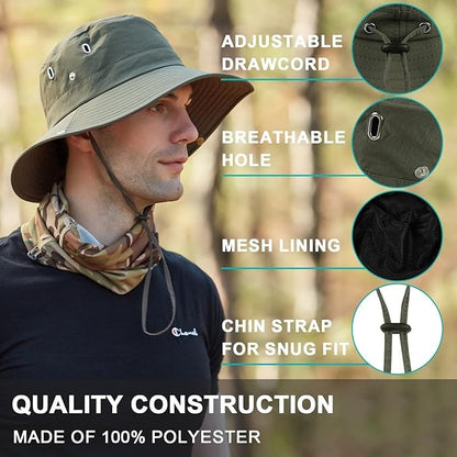 UPF 50+ Wide Brim Hat – UV Protection Bucket Hat