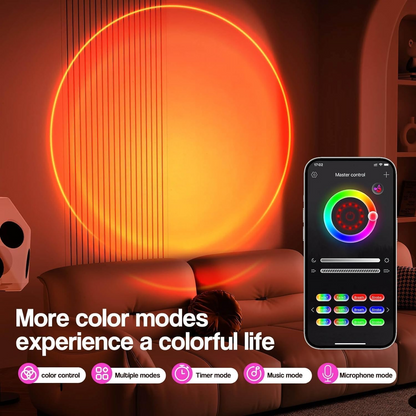 Rainbow Sunset Projection Lamp – Color Changing LED Mood Light with Remote Control