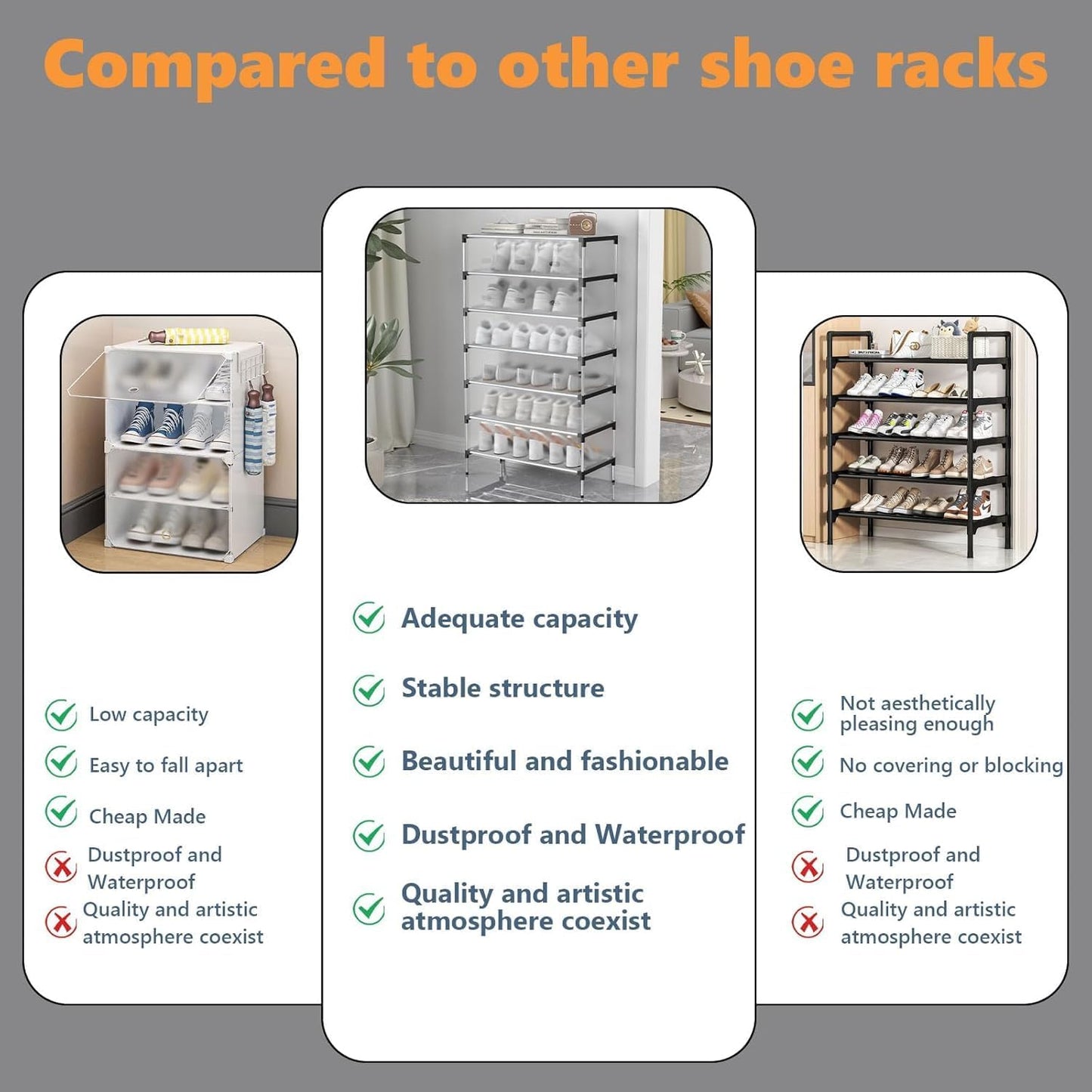 Multi-Layer Storage Shoe Rack - Space-Saving Dustproof