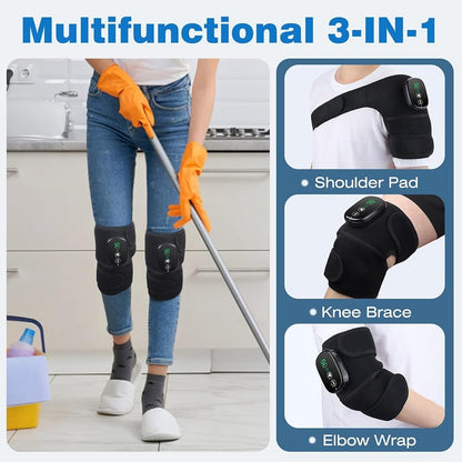 Electric Knee Massager with Heat – Vibration Joint Wrap for Knee, Elbow & Shoulder