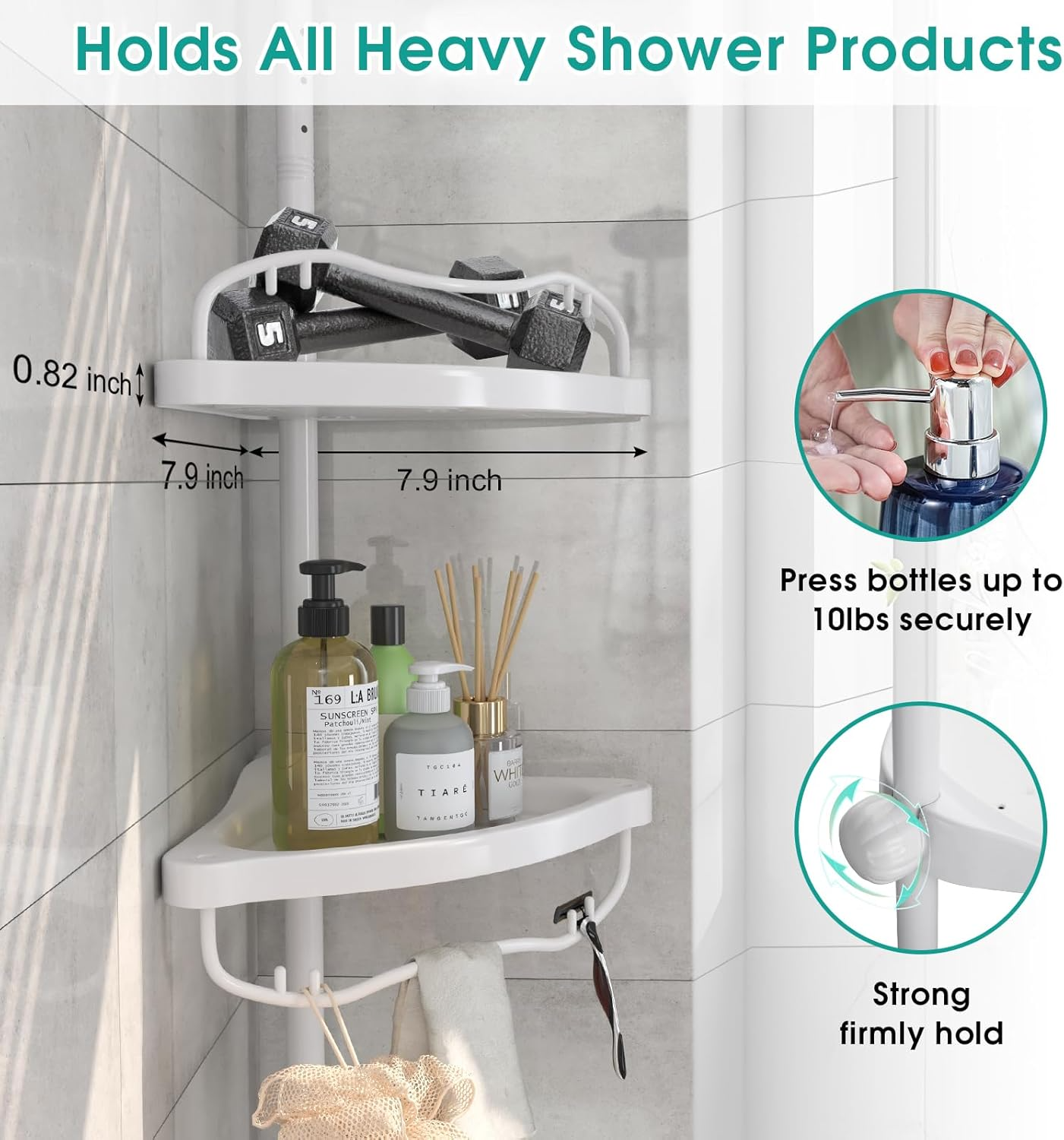 4 Tier Adjustable Bathroom Corner Shelf – Telescopic Shower Storage Rack