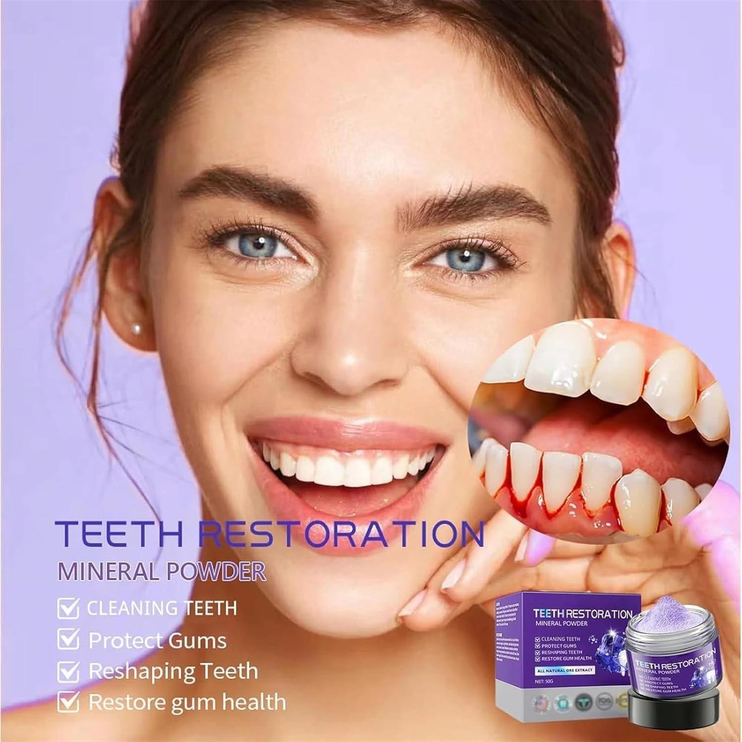 Purple Teeth Whitening Powder – Deep Cleansing & Stain Removal