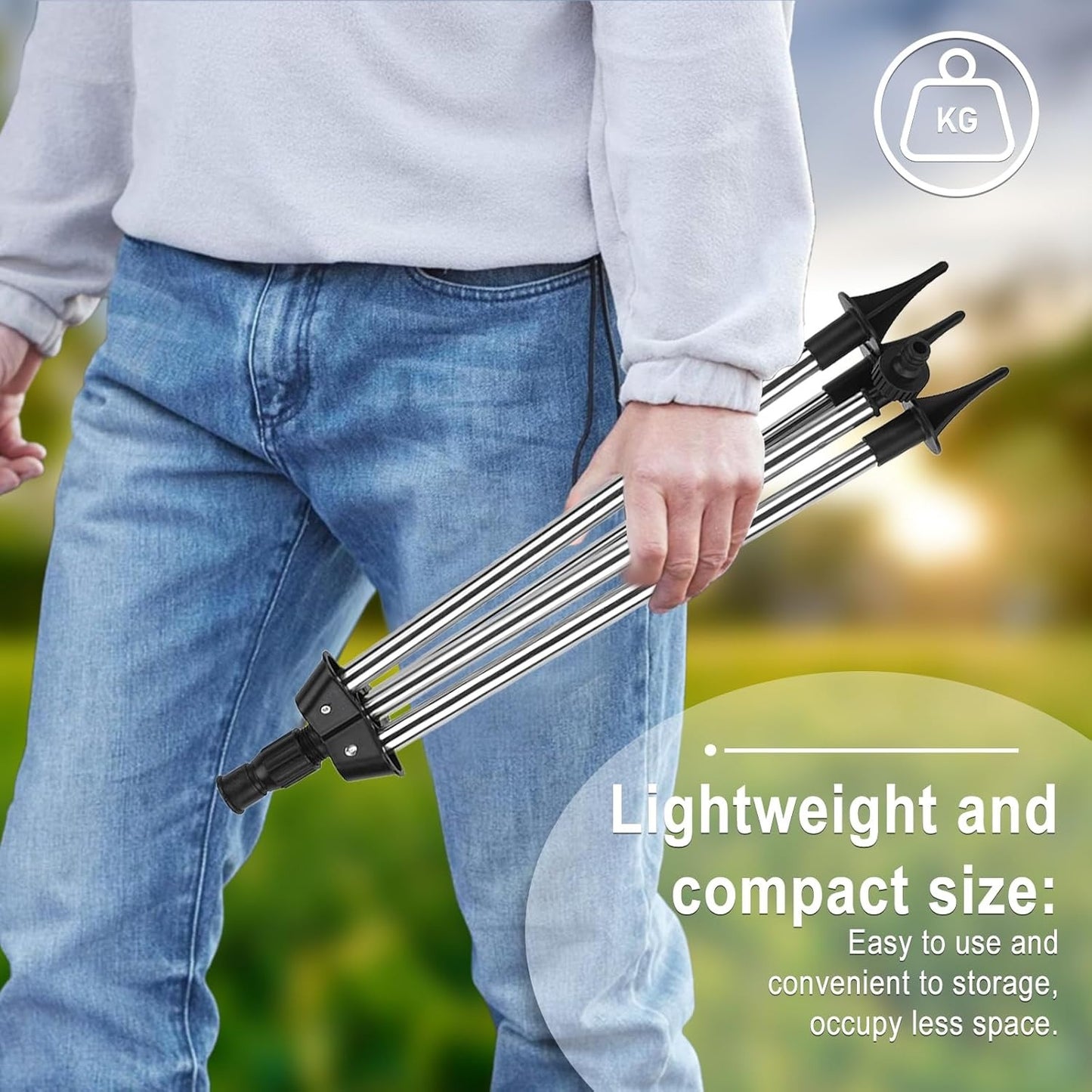 Rotating Tripod Garden Sprinkler – 360° Adjustable