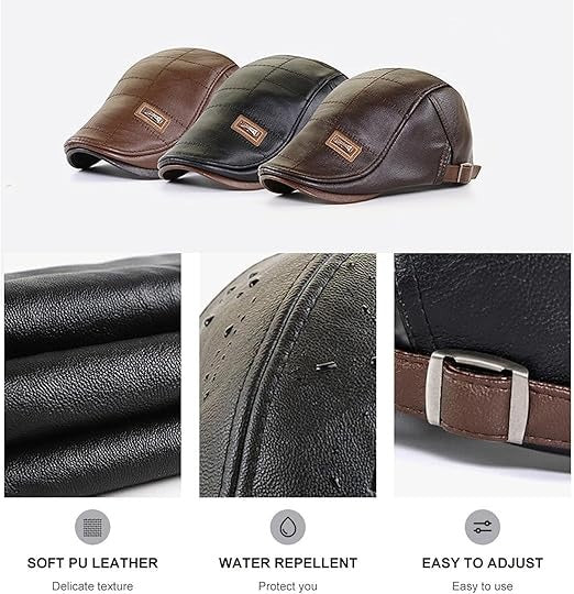 Men’s Retro Leather Beret – Timeless Style & Comfort