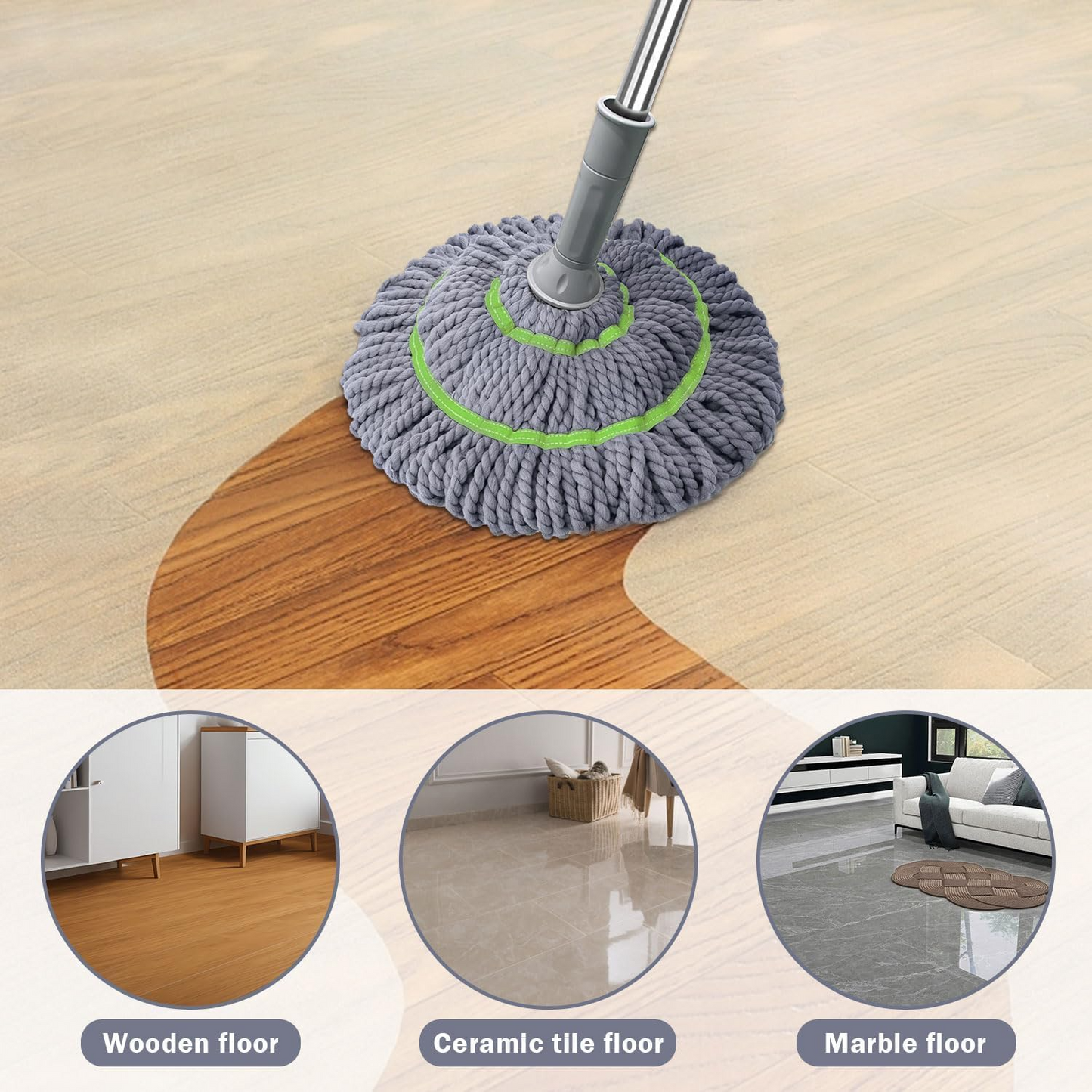 Microfiber Twist Mop – Self-Wringing Floor Cleaning Solution