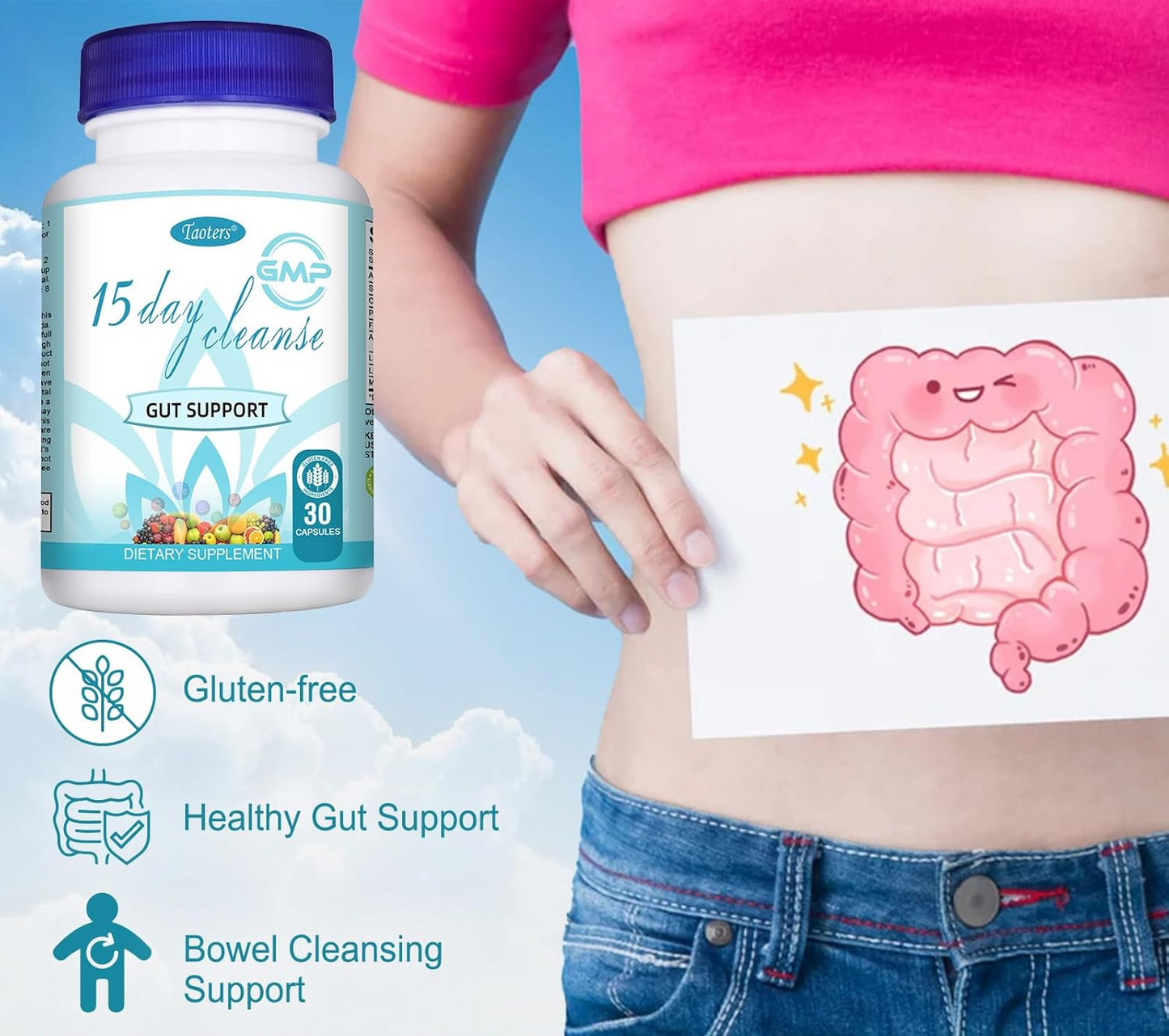 High Quality 15-Day Cleanse Capsules – Gut Support & Detox Flush for Adults