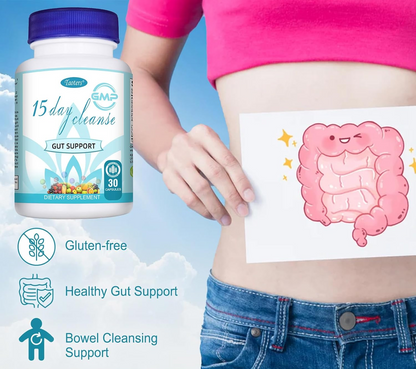 High Quality 15-Day Cleanse Capsules – Gut Support & Detox Flush for Adults
