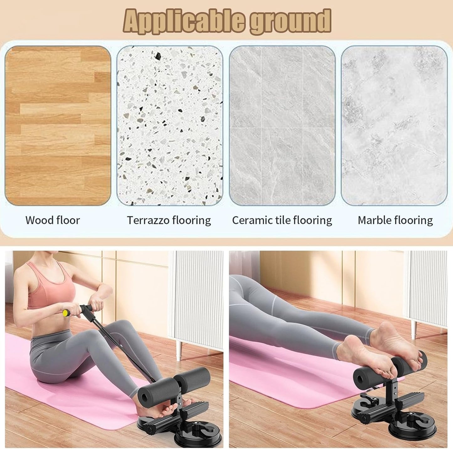 Portable Sit-Up Bar — Adjustable Self-Suction Assistant