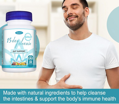 High Quality 15-Day Cleanse Capsules – Gut Support & Detox Flush for Adults
