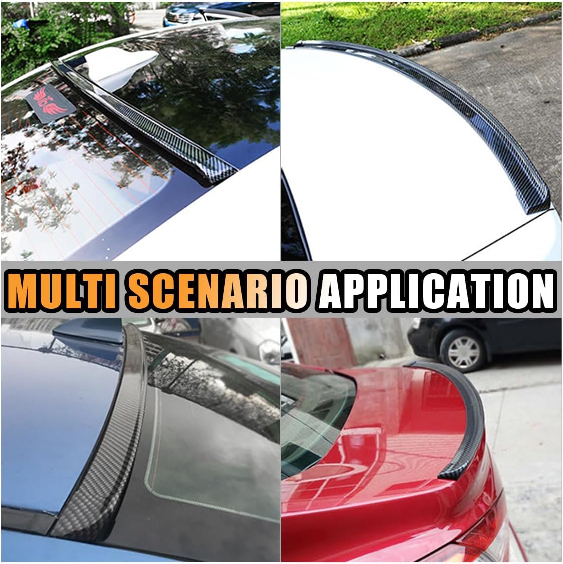 Universal Carbon Look Rubber Spoiler for Sleek Style