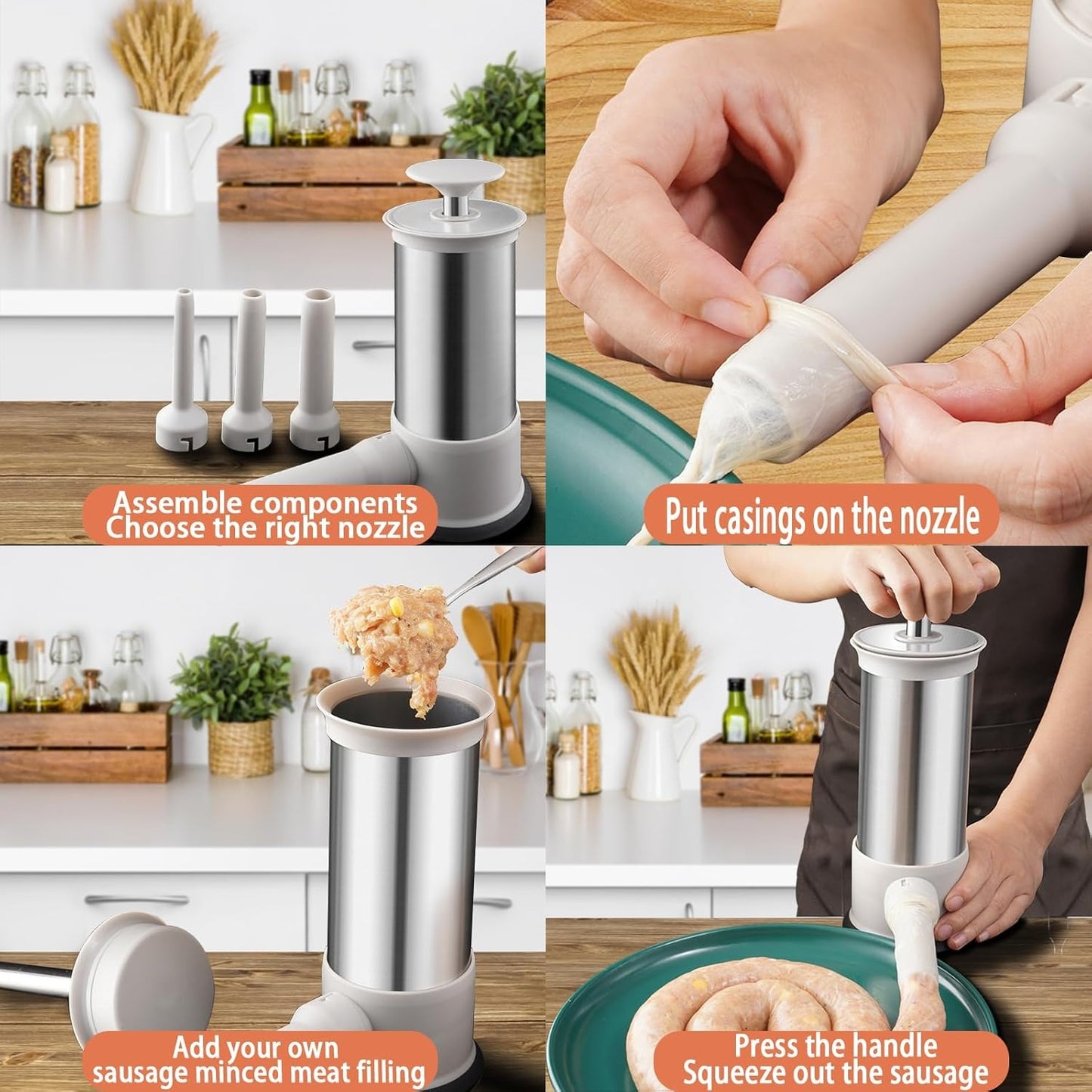 Manual Press Sausage Maker - Fill & Enjoy