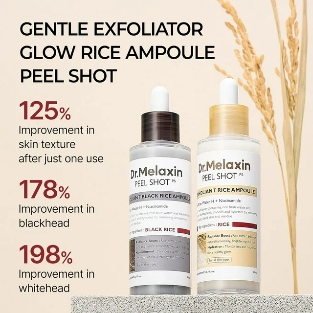Rice Face Peel Shot – White & Black Rice Exfoliating Essence