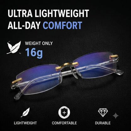 Rimless Blue Light Computer Reading Glasses for Men & Women