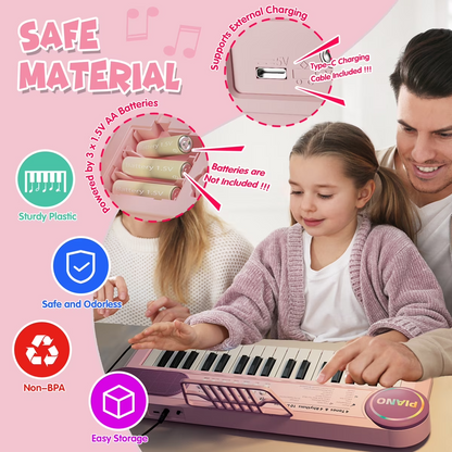 Kids Piano Keyboard – Fun Learning Musical Toy with Microphone