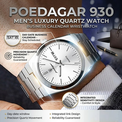 Poedagar Men’s Luxury Quartz Watch – Business Calendar Wristwatch