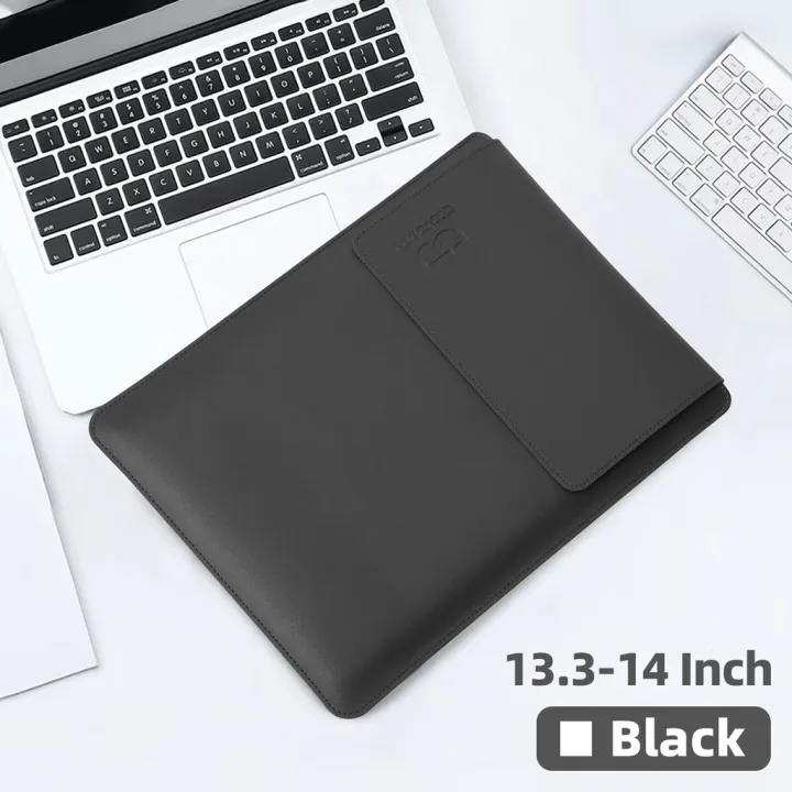 Luxury PU Leather Laptop Sleeve – Slim Protective Case with Stand Function