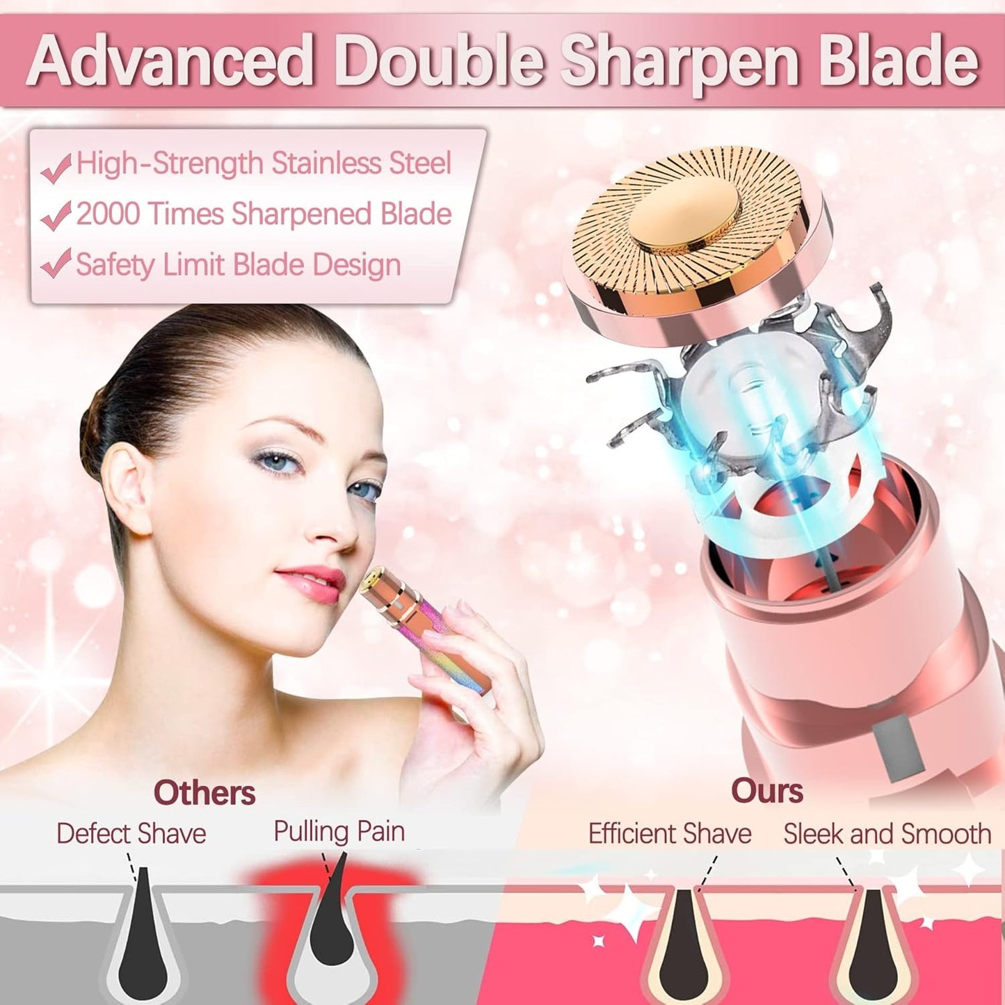 2-in-1 Facial Hair Remover – Gentle Precision Hair Removal Tool