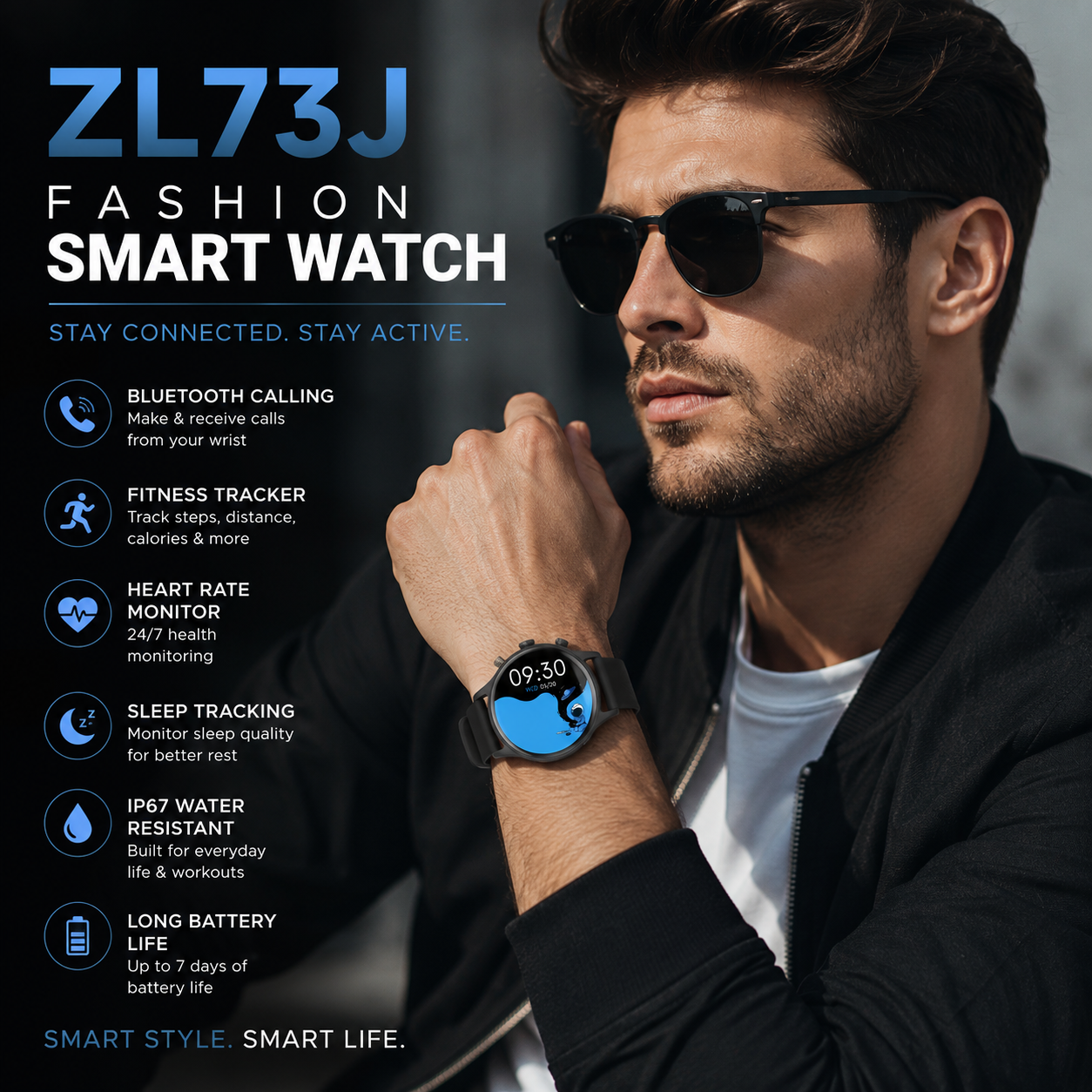 ZL73J Fashion Smart Watch Bluetooth Calling Fitness Tracker