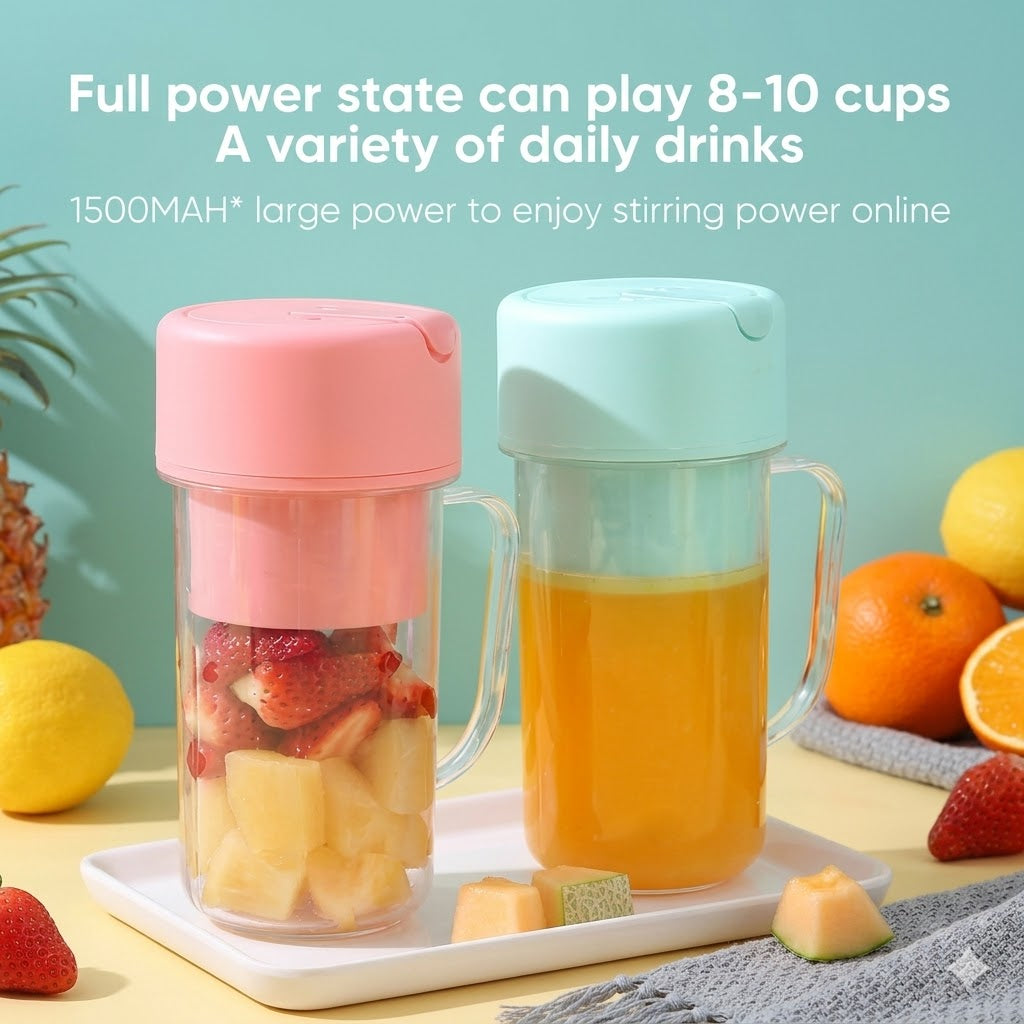 Electric Portable Smoothie Juicer Cup with Straw – Rechargeable Blender