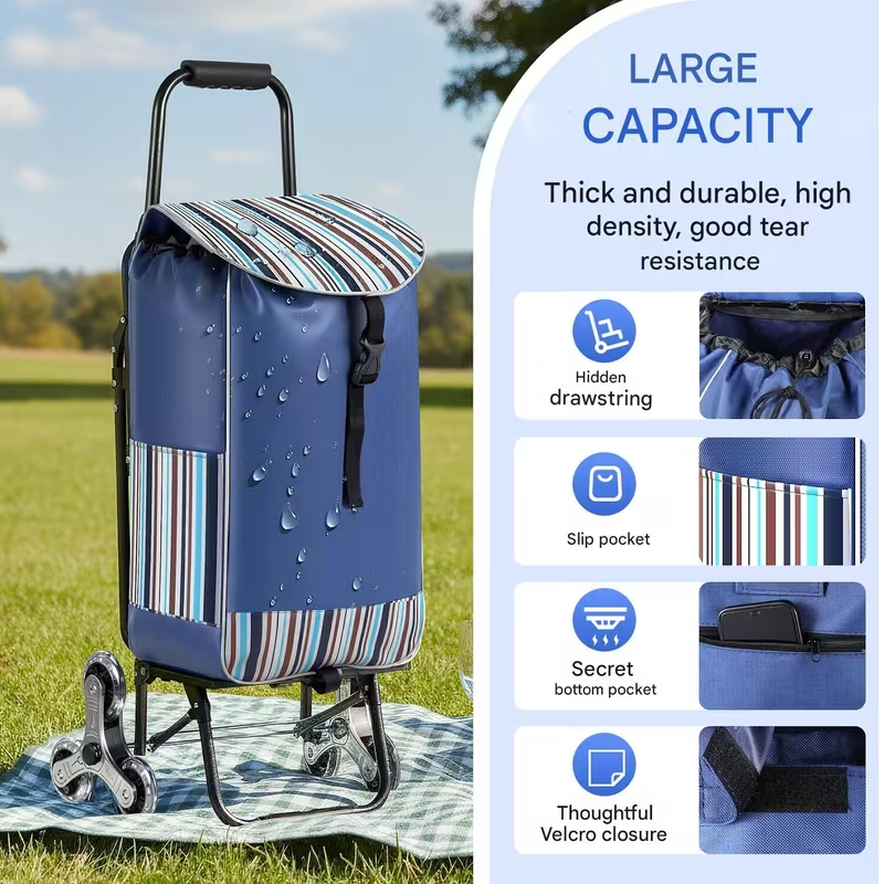 Heavy Duty Shopping Cart Trolley – Portable Hand Lift Transport Cart for Groceries & Luggage