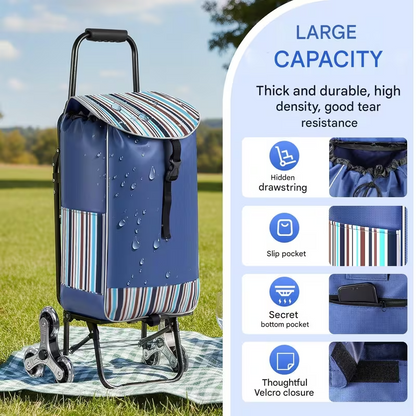 Heavy Duty Shopping Cart Trolley – Portable Hand Lift Transport Cart for Groceries & Luggage