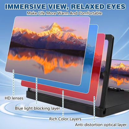 14” Foldable Screen Magnifier – HD Mobile Video Amplifier Stand