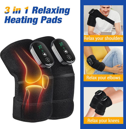 Electric Knee Massager with Heat – Vibration Joint Wrap for Knee, Elbow & Shoulder