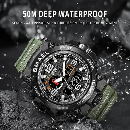SMAEL 1545D Men's Quartz Sports Wristwatch with Silicone Strap