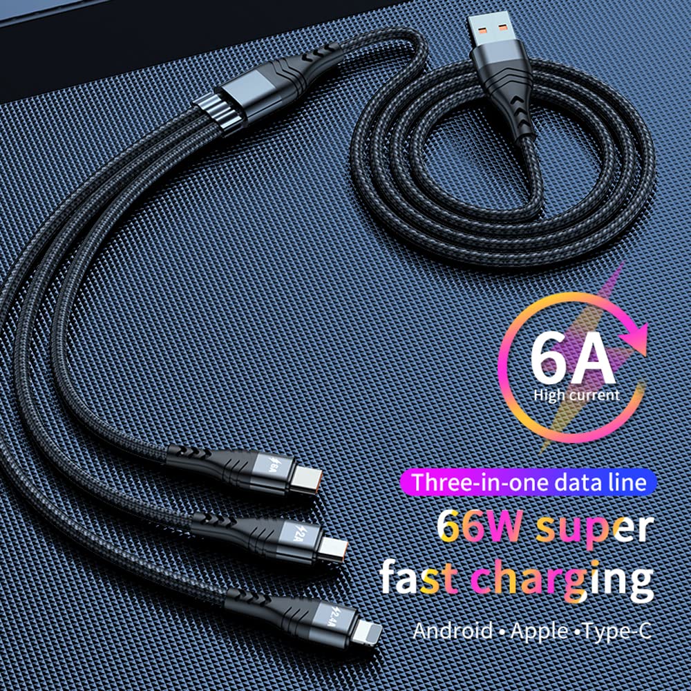 Transparent Luminous 3-in-1 Charging Cable