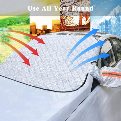 Universal Car Windshield Sunshade & Snow Cover – Foldable Anti-Frost Windshield Protector
