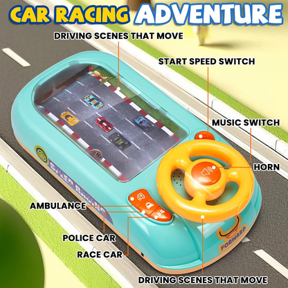 Desktop Racing Game Steering Wheel Toy – Electronic Driving Simulation Toy for Kids