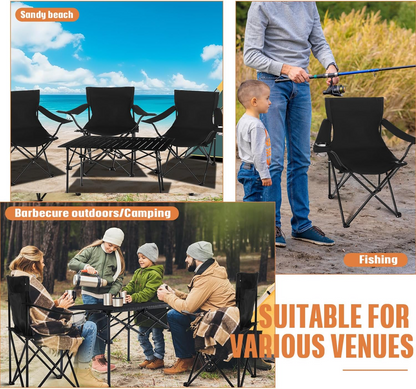 Portable Folding Camping Chair Lightweight Outdoor Chair with Armrests