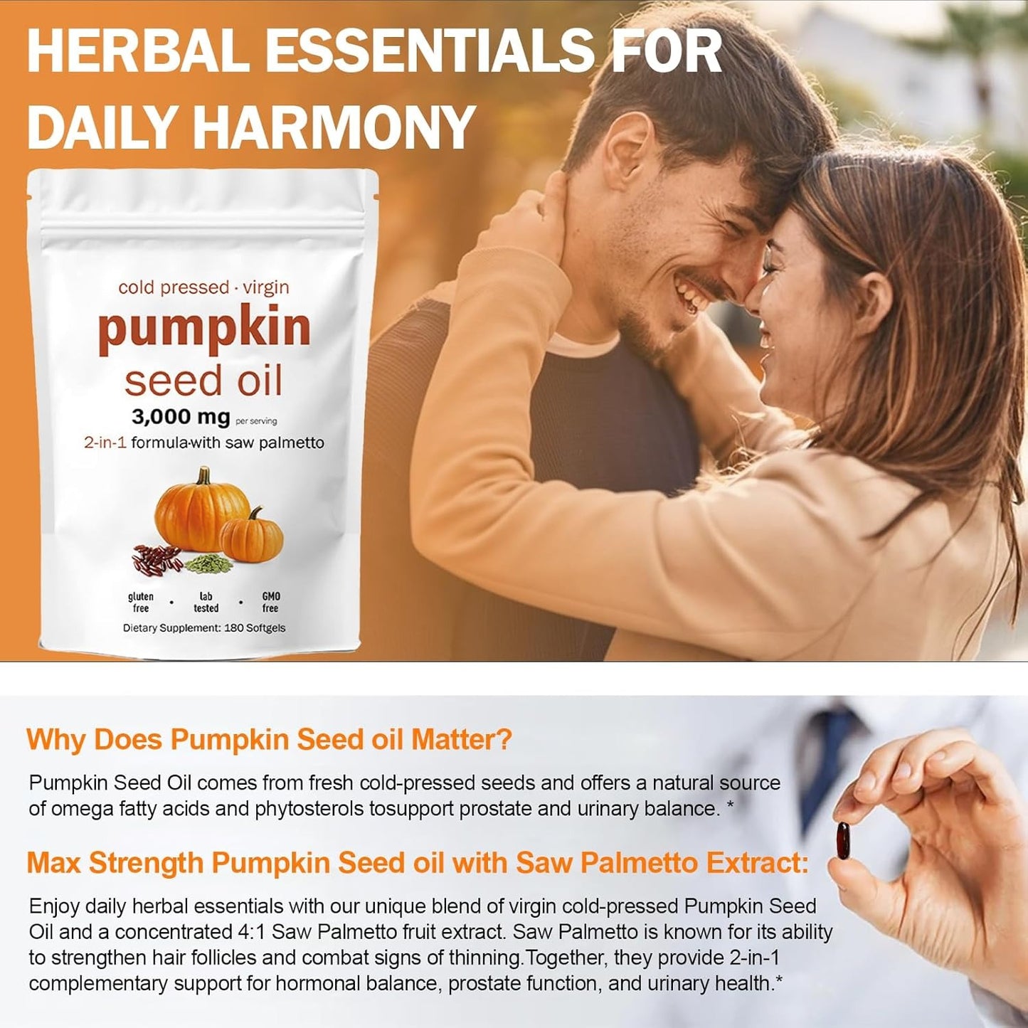 Pumpkin Seed Oil Softgels – Natural Daily Wellness Supplement