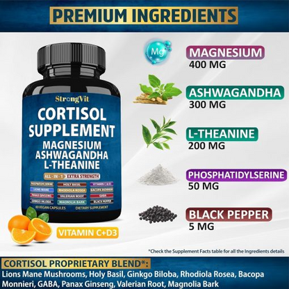 All-in-1 Calm Magnesium Capsules – Stress Relief, Cortisol Balance & Sleep Support