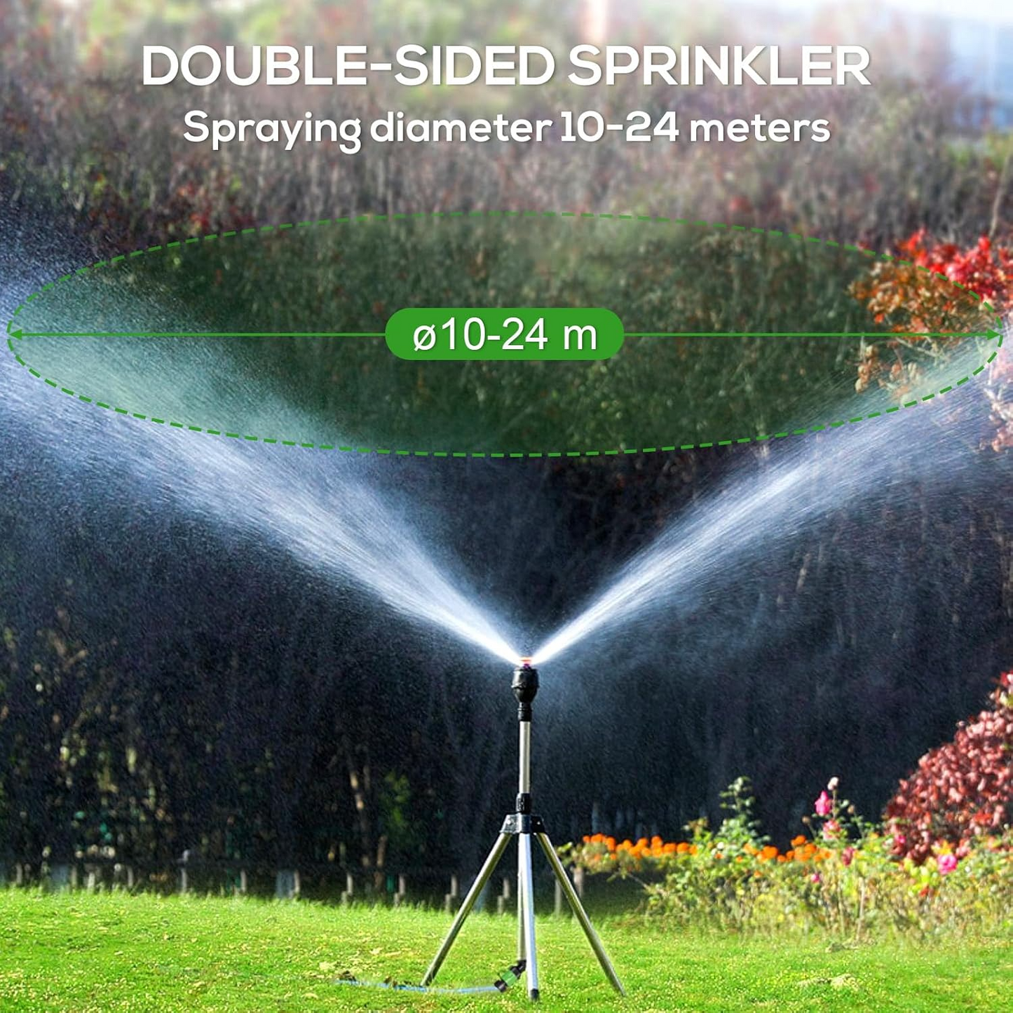 Telescoping Tripod Garden Sprinkler – Large Coverage