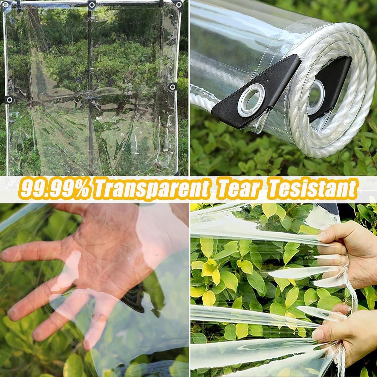 Outdoor Clear Curtains for Patio & Pergola – Waterproof 2M*2M