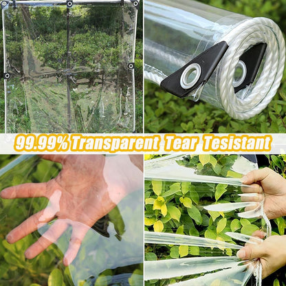 Outdoor Clear Curtains for Patio & Pergola – Waterproof 2M*2M