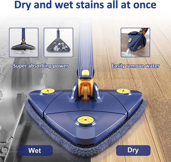 360° Rotating Triangular Mop – Effortless Corner & Edge Cleaning