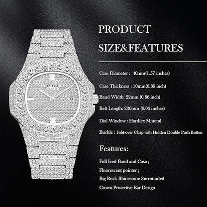 Luxury Crystal-Embellished Watch – Timeless Sparkle & Style