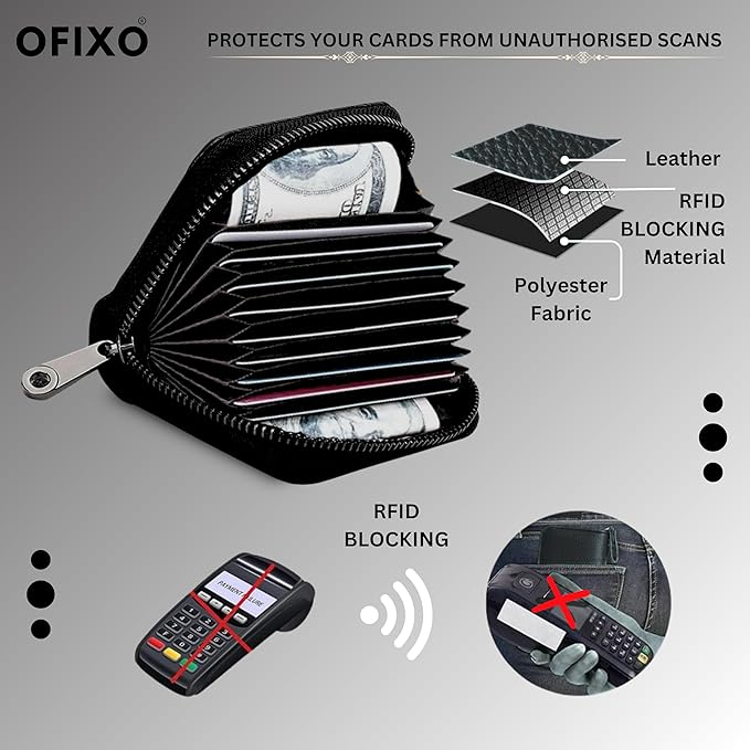 Fashion Multi-Card Holder – Large Capacity Lychee Grain Card Wallet
