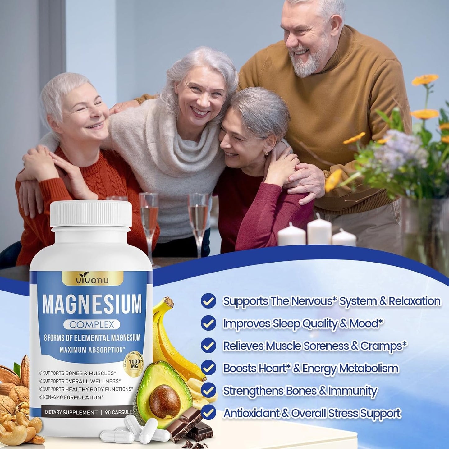 1000 mg Magnesium Capsules – Daily Mineral Support for Mind & Body