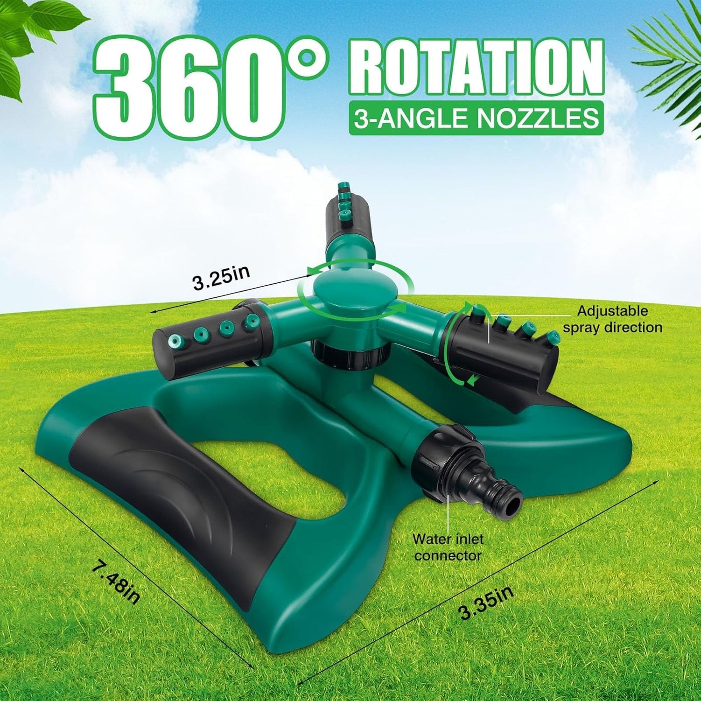 Butterfly 360° Rotating Three-Arm Garden Sprinkler – Whirling Watering Sprayer