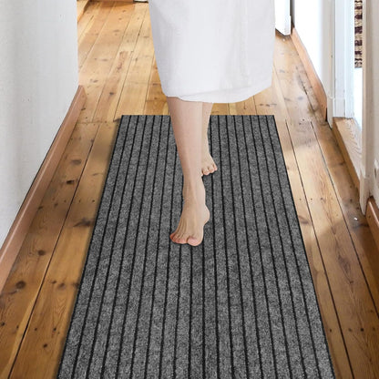 Modern Striped Door Mat — Non-Slip PVC Backing Carpet