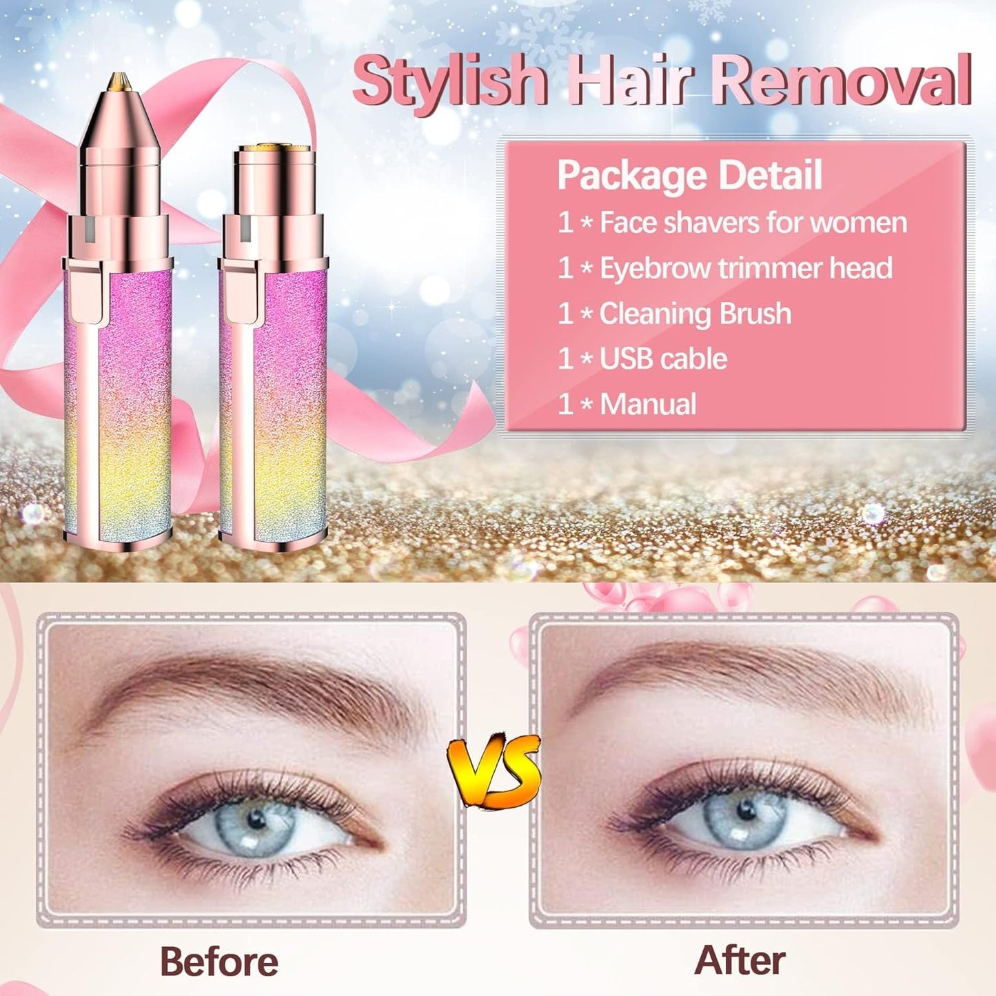 2-in-1 Facial Hair Remover – Gentle Precision Hair Removal Tool