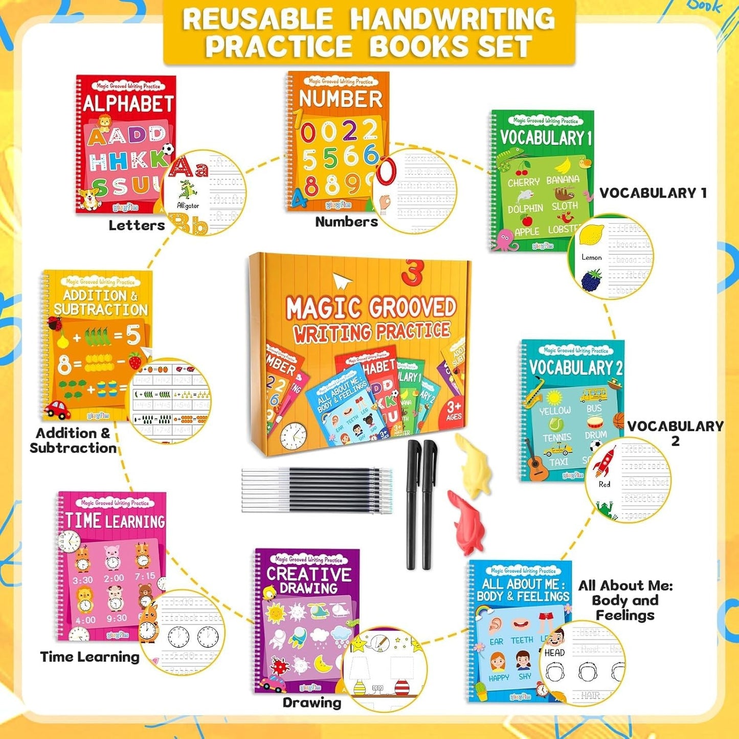 Reusable Tracing Practice Workbook Set