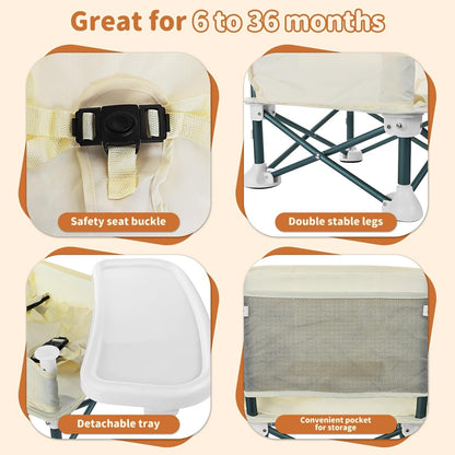 Foldable Baby Portable Dining Chair – Safe, Comfortable & Travel-Friendly Feeding Seat