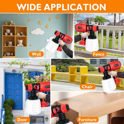 Cordless Power, Smooth Finish — 800ML Electric Paint Sprayer